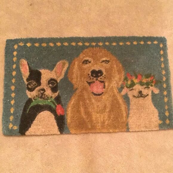 Garnet Hill Dogs 🐕 Door Mat - Picture 1 of 5